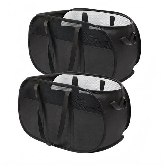 Set da asciugamani pieghevoli in coppia con maniglie resistenti alle scalfitture, spaziale, robusti, adatti per camere da letto, aree di lavanderia e viaggi in camper (nero)