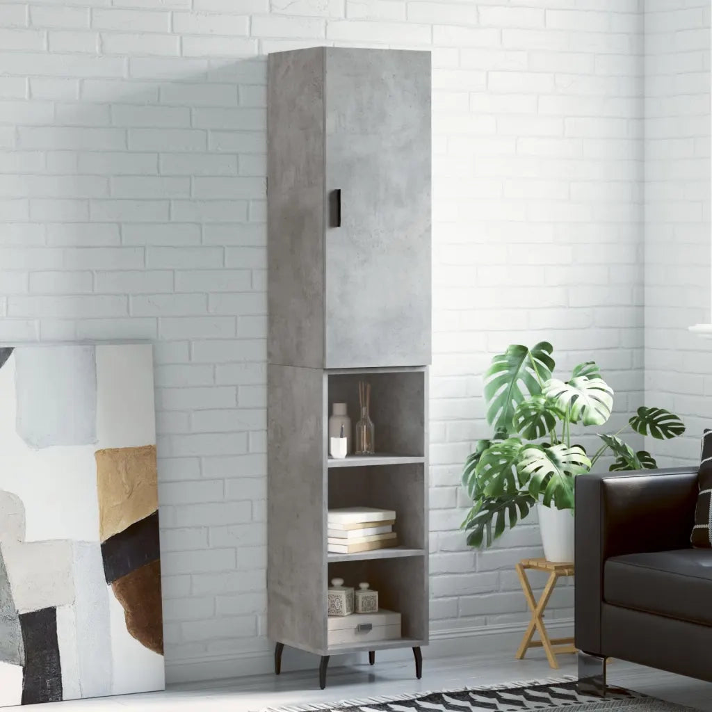 Credenza Grigio Cemento 34,5x34x180 cm in Legno Multistrato 3198805
