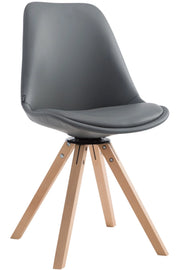 Sedia Girevole Calais in Similpelle natura,grigio