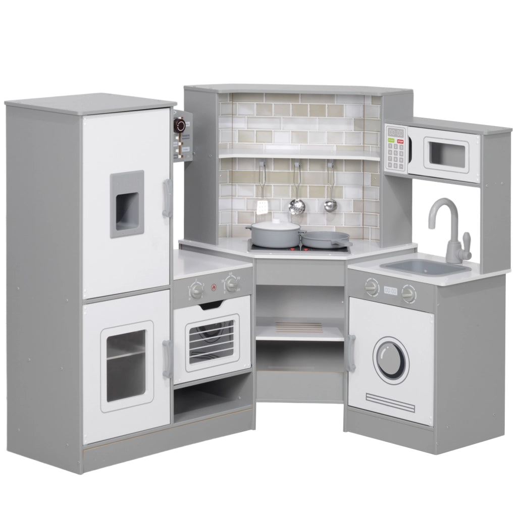Cucina Giocattolo per Bambini con Suoni Lavello Forno Microonde Lavatrice ¨C Xylo ¨C Grigio