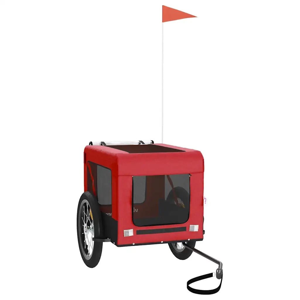 Rimorchio da Bici per Animali Rosso e Nero Oxford e Ferro CFW4542367