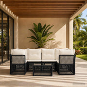 Set Divano da Giardino 7 pz Nero polyrattan 3434137