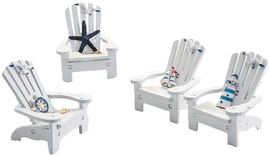 Decorazioni per Sedia - Ornamenti Manufatti - Stile Nautico - Decorazione Camera da Soggiorno - Decorazione Camera da Letto - 4 Pezzi - Legno Naturale 9,3 x 9,7 cm