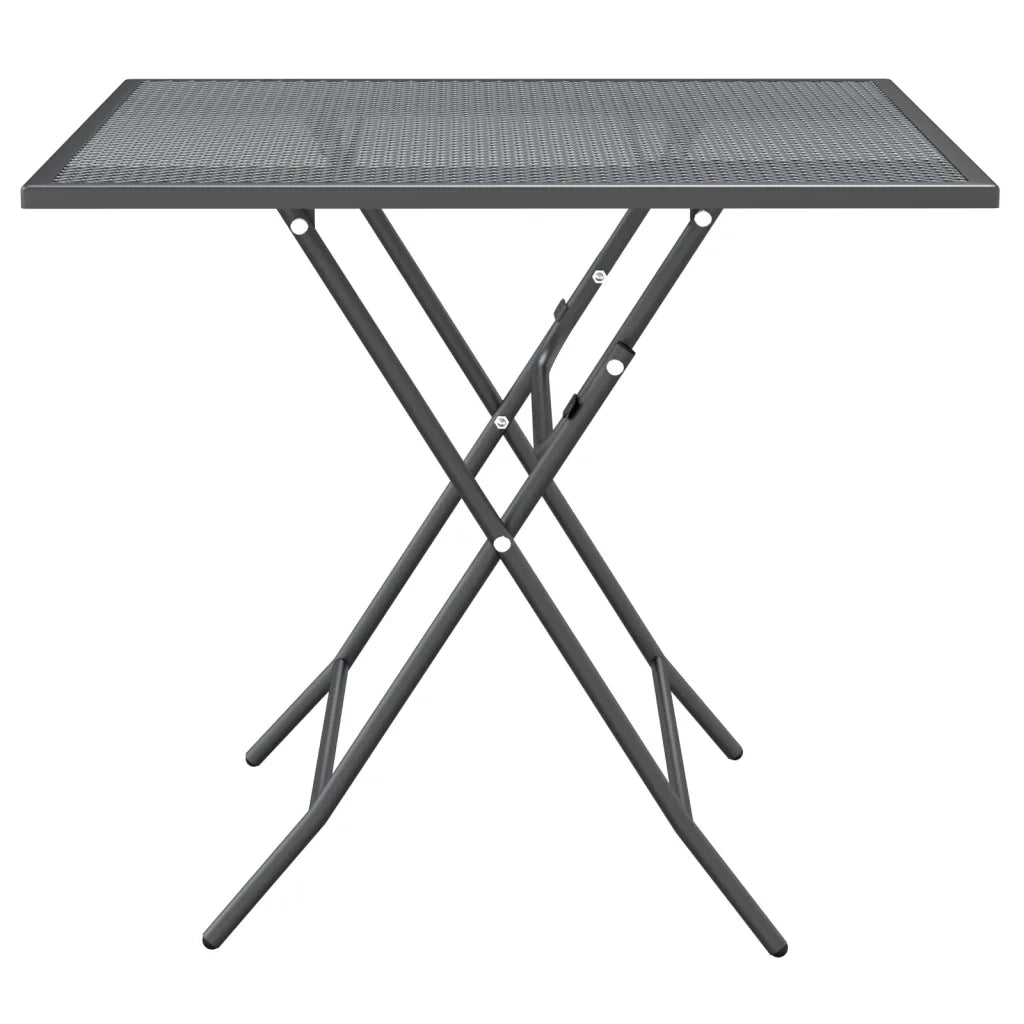 Tavolo da Giardino 80x80x72 cm Rete Metallica Espansa Antracite 317345