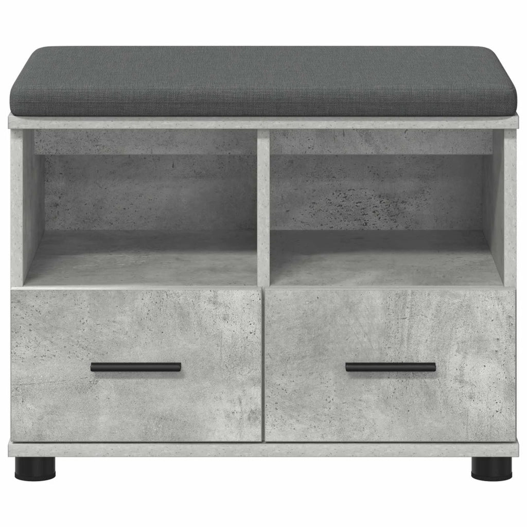 Panca per ingresso con cuscino Grigio Cemento 60 x 38 x 46 cm 891451