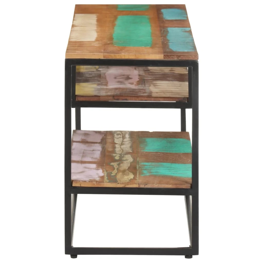 Mobile TV multimediale scaffale per televisione televisore buffet sala da pranzo soggiorno camera da letto 130 x 30 x 45 cm legno massello di recupero marrone 02_0025889