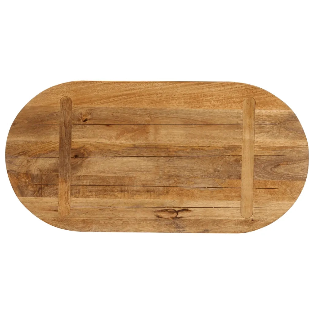 Piano Tavolo 80x40x2,5 cm Ovale in Legno Massello di Mango 370142