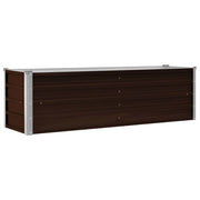 Fioriera rialzata per piante e fiori giardino 160 x 40 x 45 cm acciaio zincato marrone 02_0001216