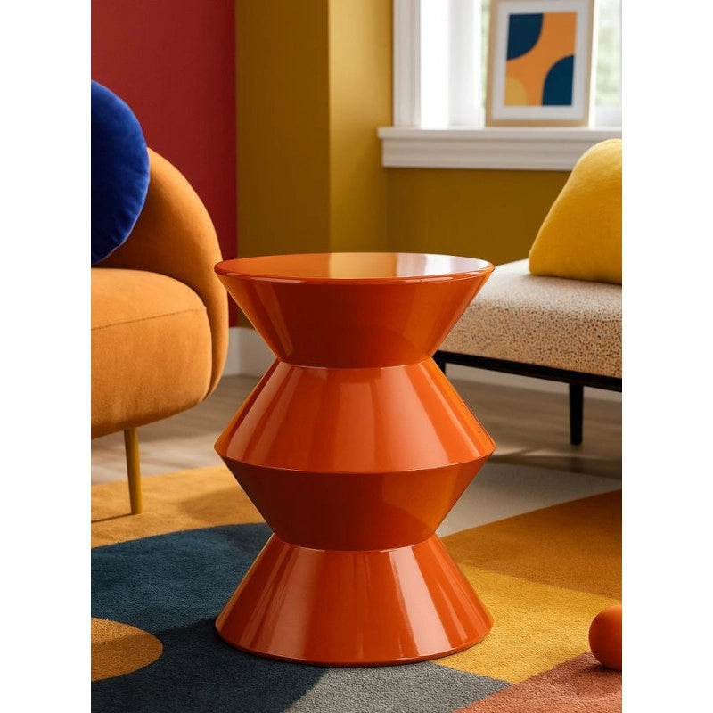 Tavolinetto In Metallo Zag Orange cm ø 37,5x45