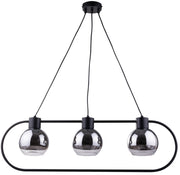 Lampada a sospensione moderna nera Linda vetro argento 3xE27