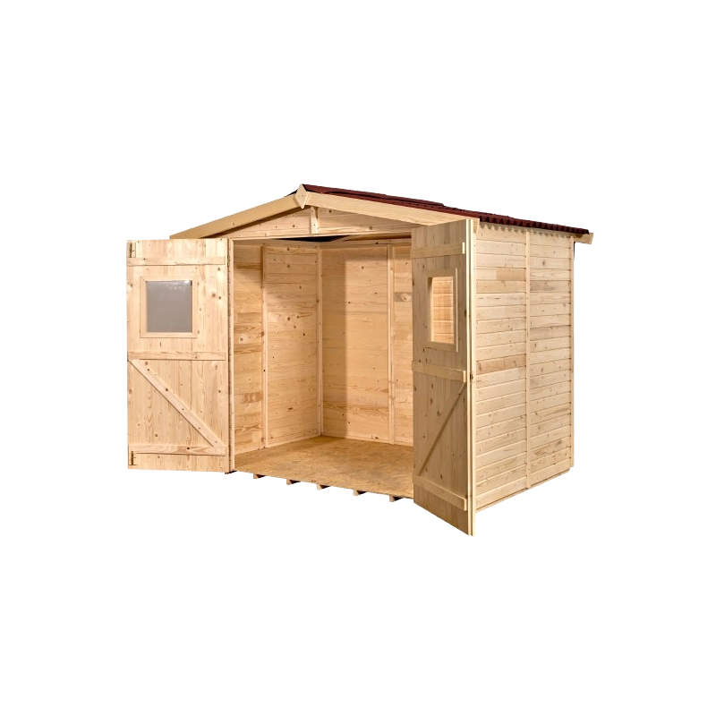Casetta in legno da giardino con doppia porta – 240x160 cm – pannelli 16 mm, tetto bitumato e pavimento – ED2416.01 Foresta