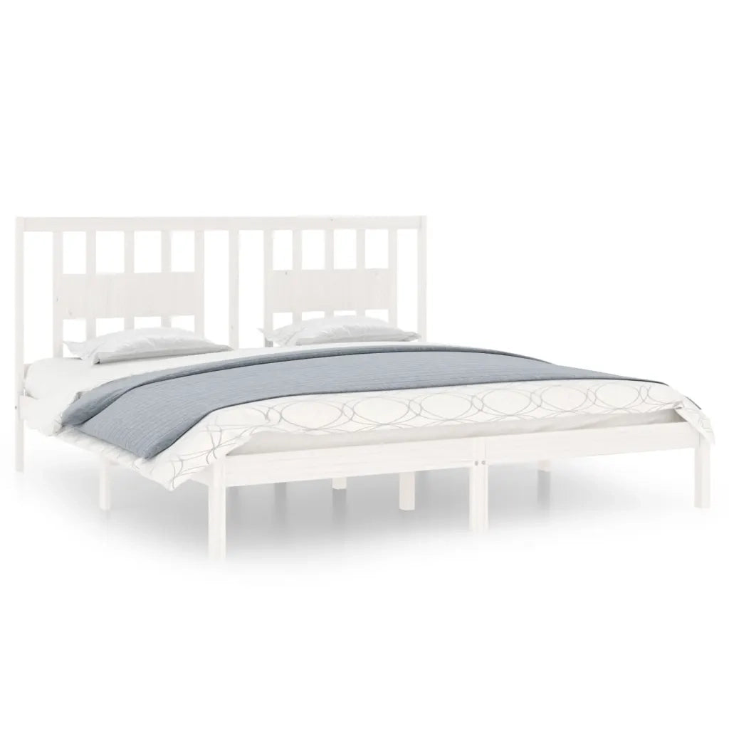 Giroletto-Struttura Letto Bianco in Legno Massello di Pino 200x200 cm 340492