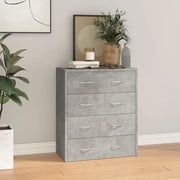 Credenza con 4 Cassetti-Buffet-Armadio da cucina 60x30,5x71 cm Grigio cemento
