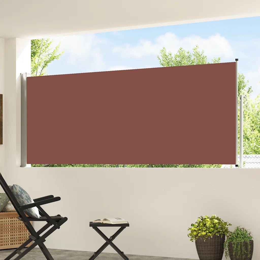 Tenda da Sole | Tenda laterale Retrattile per Patio 120x500 cm Marrone
