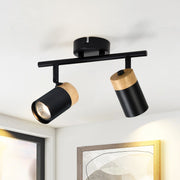ZMH Faretto da soffitto legno 2 luci GU10 orientabili 330° per camera letto