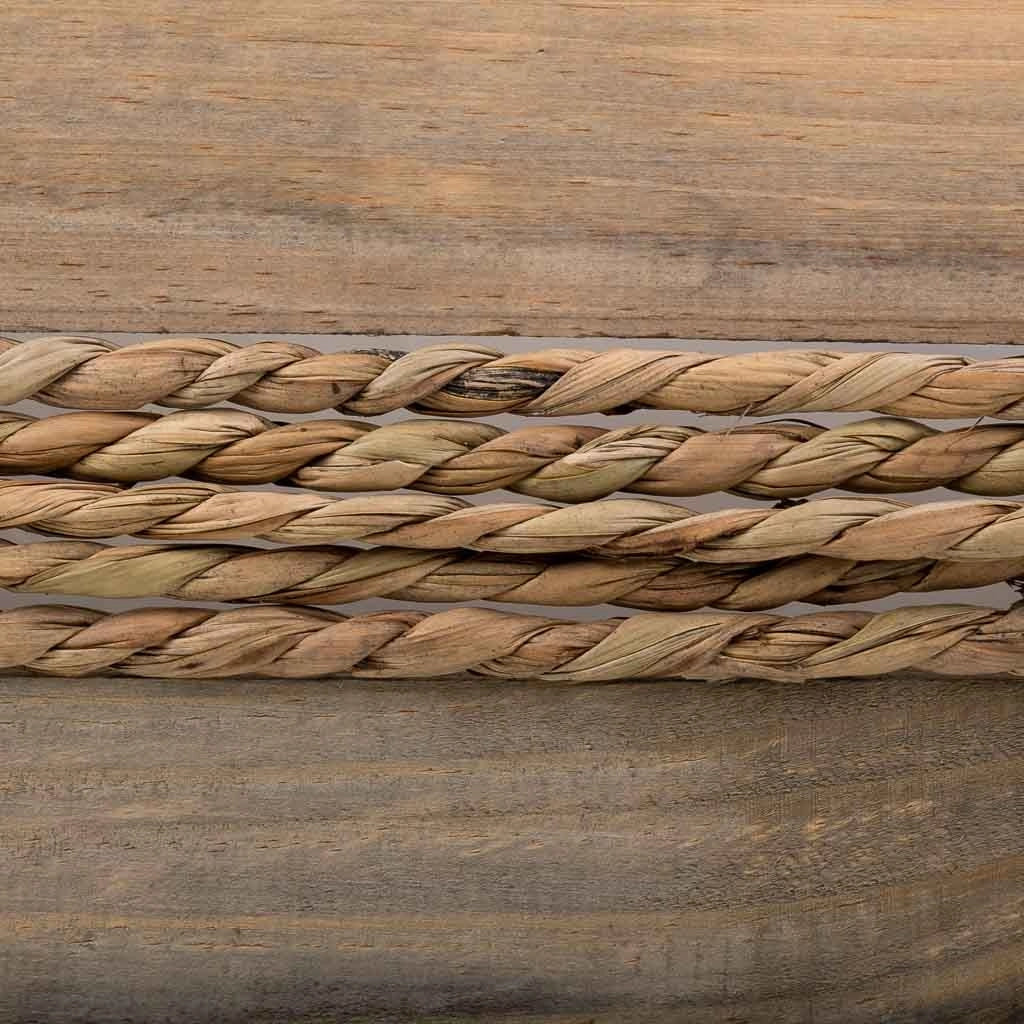 Cesto in legno e corda con manici marroni 33x23x15h
