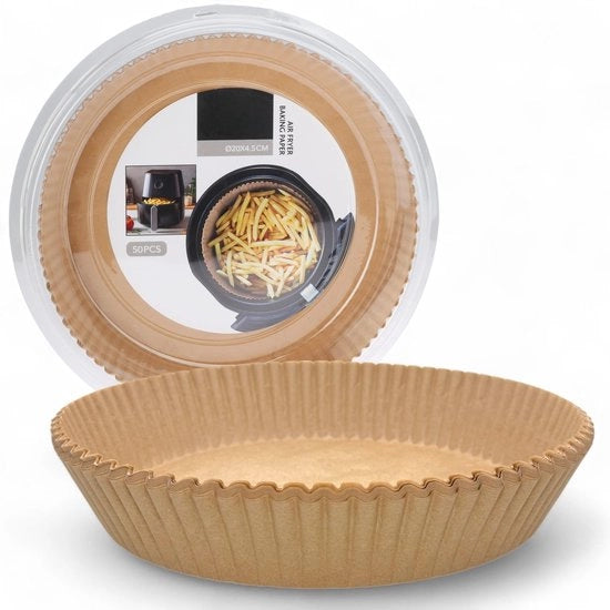 Pannolino per Airfryer - Non Bleccato - Dischi in Pannolino - 20 cm di Diametro - 100 Pezzi - Ecologico e Resistente al Calore - Pannolino di Ricambio