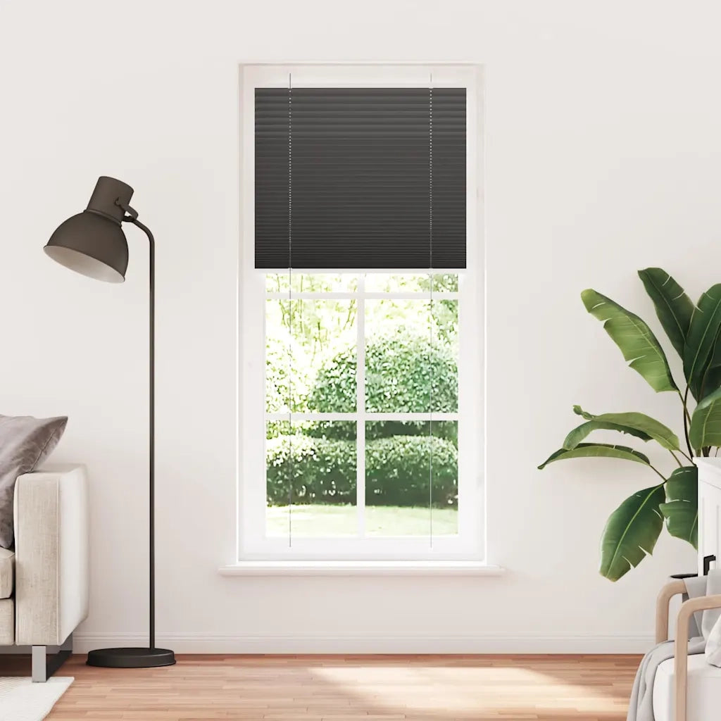 vidaXL Tenda Plissettata Nera 100x200 cm Larghezza Tessuto 99,4 cm