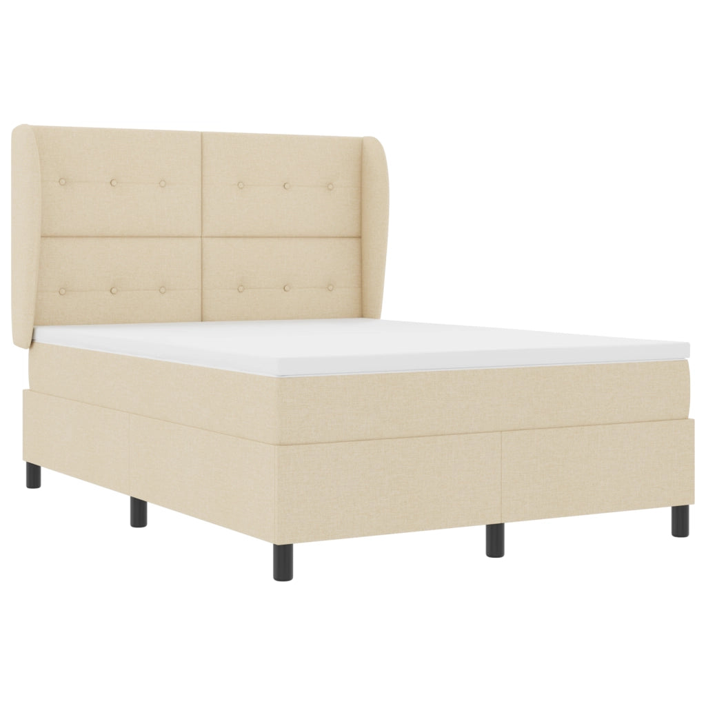 letto a molle vitaXL con materasso crema 140x190 cm in tessuto