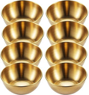 Set di 8 scodelle in acciaio inossidabile per dips e salse - Giallo oro - Scodelle da servizio per ketchup, snack e finger food