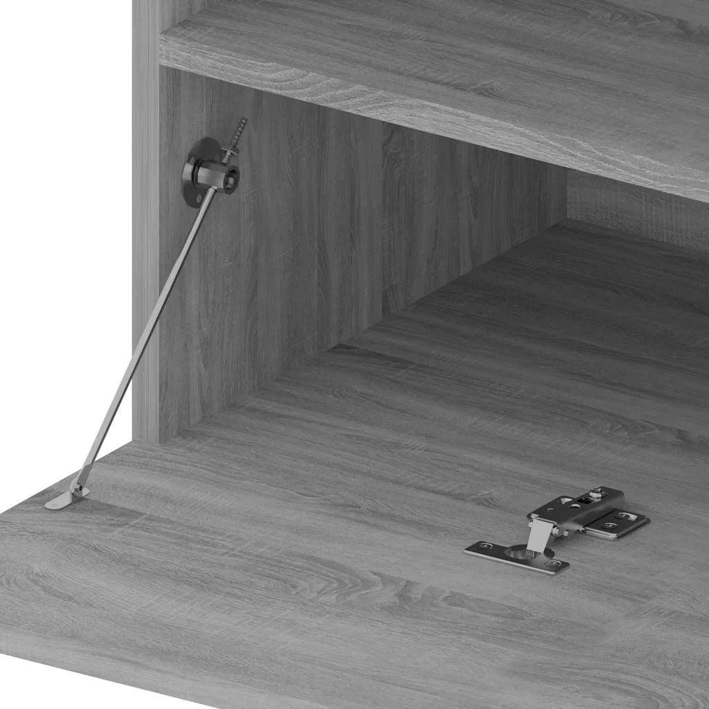 Mobile Porta TV con Luci LED 2pz Grigio Sonoma 75x35x40 cm 815126