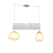 SOSPENSIONE CROMO 2 LUCI SPOSTABILE VETRI ALPHA + BETA AMBRA 1176CR-S2 S AB-AM