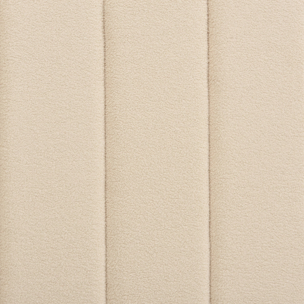Letto matrimoniale con doghe 160 x 200 cm tessuto bouclè di colore beige stile glam moderno