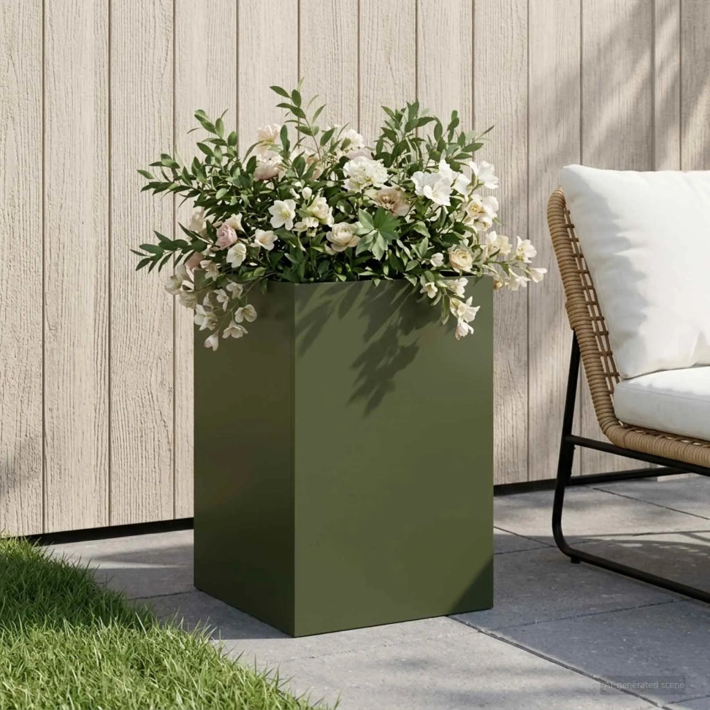 Vaso da giardino Verde Oliva 40 x 40 x 60 cm 8005879