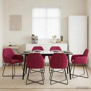 Sedie da pranzo 6 pz Velluto Rosso Vino 55 x 50 x 84 cm 3428387