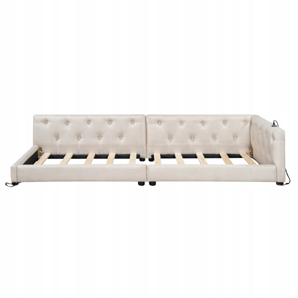 Divano letto 90x200 - Xylo - Beige con RGB e USB-C