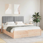 Letto con Testiera Rivestita Grigio chiaro 160 x 200 cm
