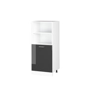 Vicco Dispensa universale Antracite lucido 60 cm con ripiani aperti e anta