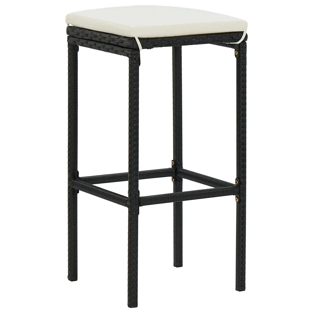 Set da Bar 3 pz in Polyrattan Nero CFW3608277