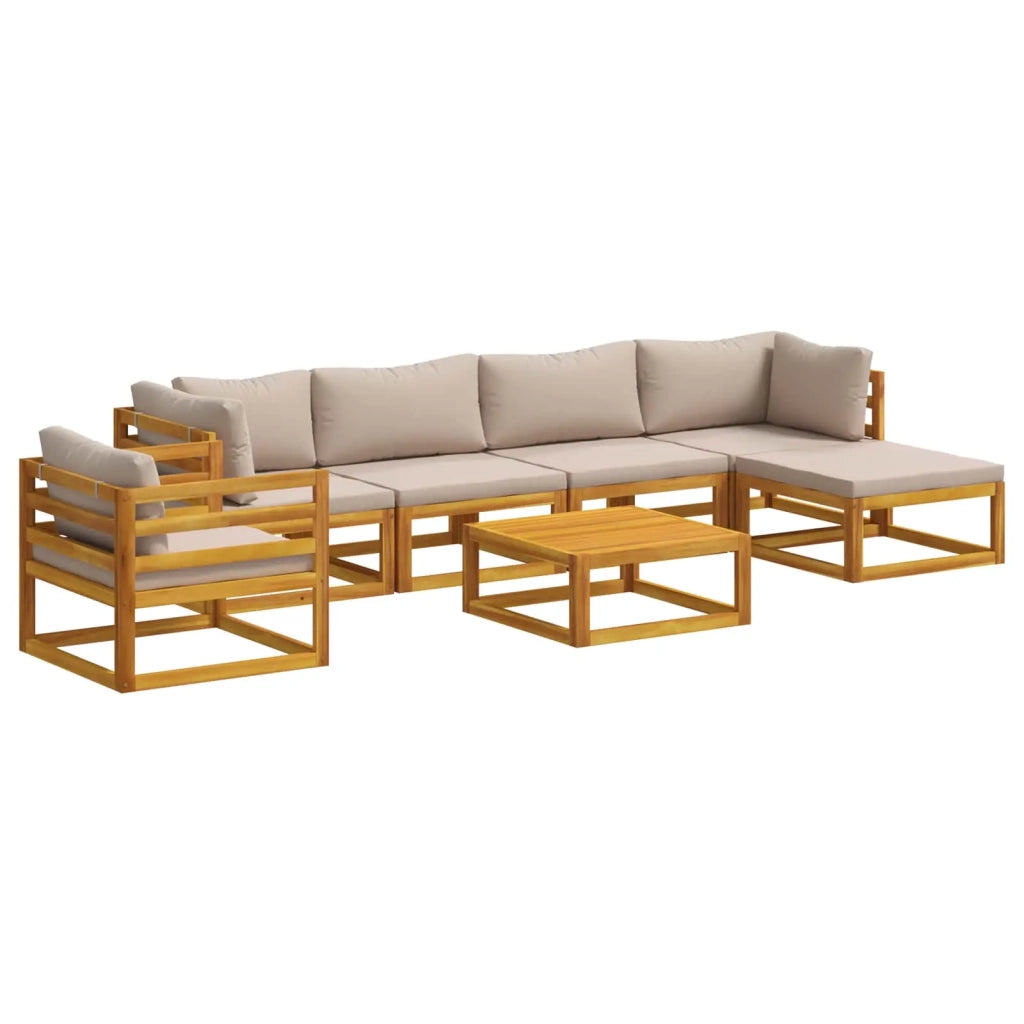 Set di divani 7 pz Naturale Legno di Acacia Massello 3417220