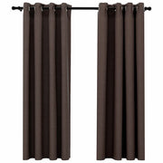 Tende Oscuranti | Tende Blackout Effetto Lino con Occhielli 2 pz Talpa 140x175cm