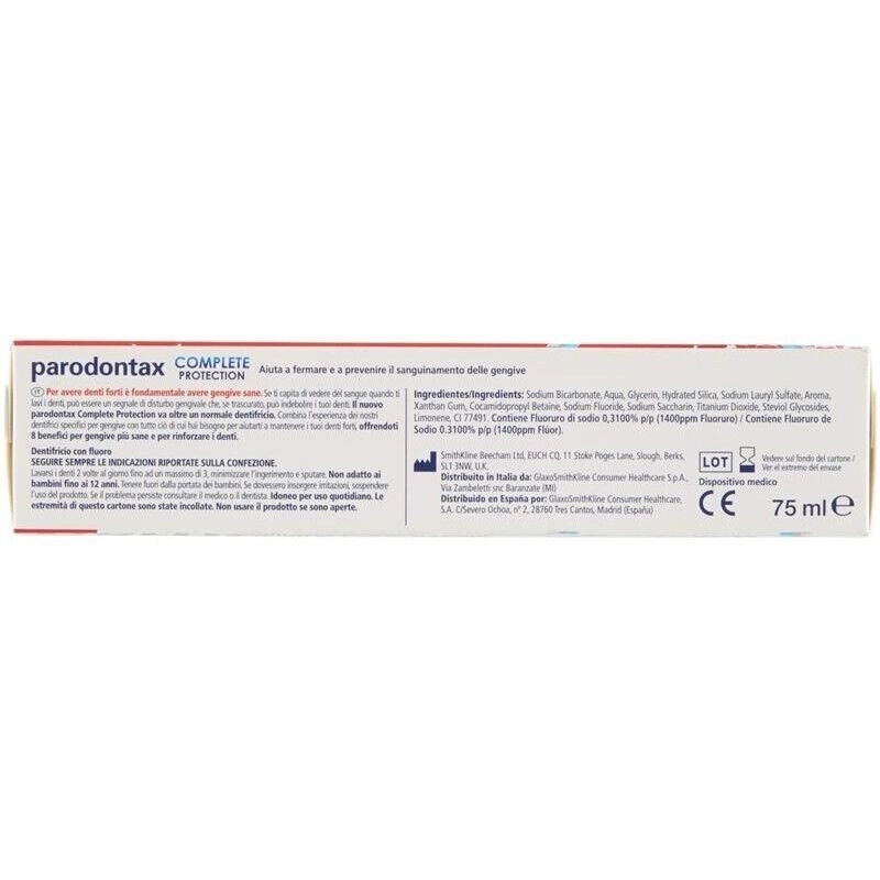 PARODONTAX DENTIFRICIO COMPLETE PROTECTION CON FLUORO 8 AZIONI SUI DENTI 75ML