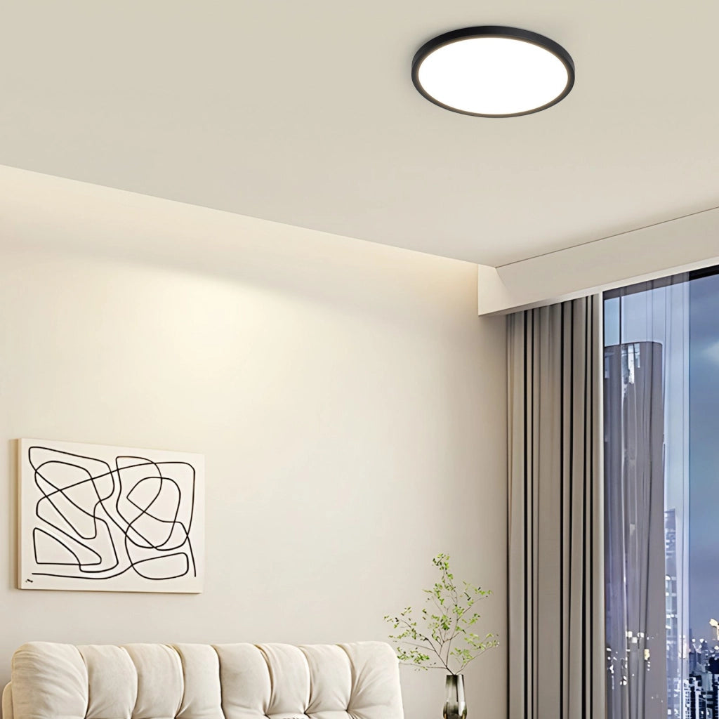 ZMH Lampada da soffitto plafoniera LED moderna rotonda nera 22cm per soggiorno corridoio