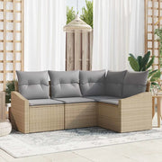 Set Divano da Giardino 4 pcs Beige e Grigio Chiaro polyrattan 3355369