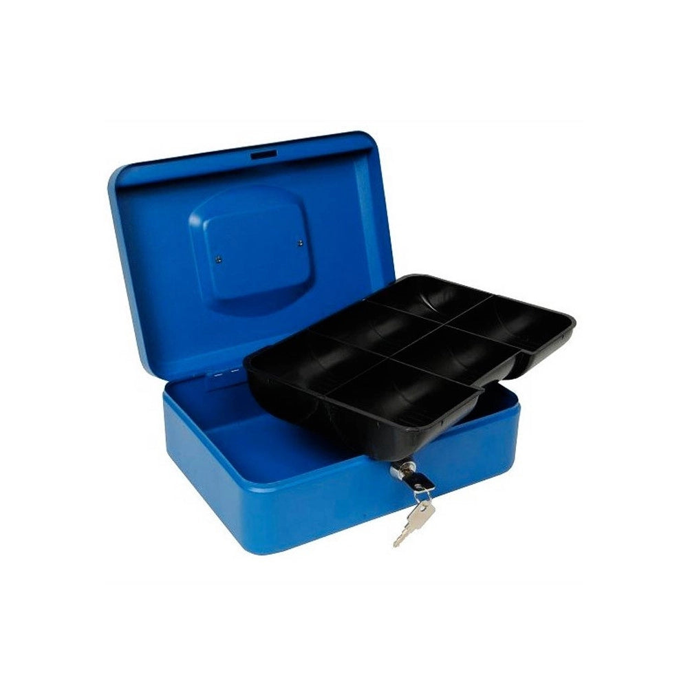 Trade Shop - Cassetta Di Sicurezza Portavalori Con Vassoio Portamonete + 2 Chiavi 20 X 16 Cm -