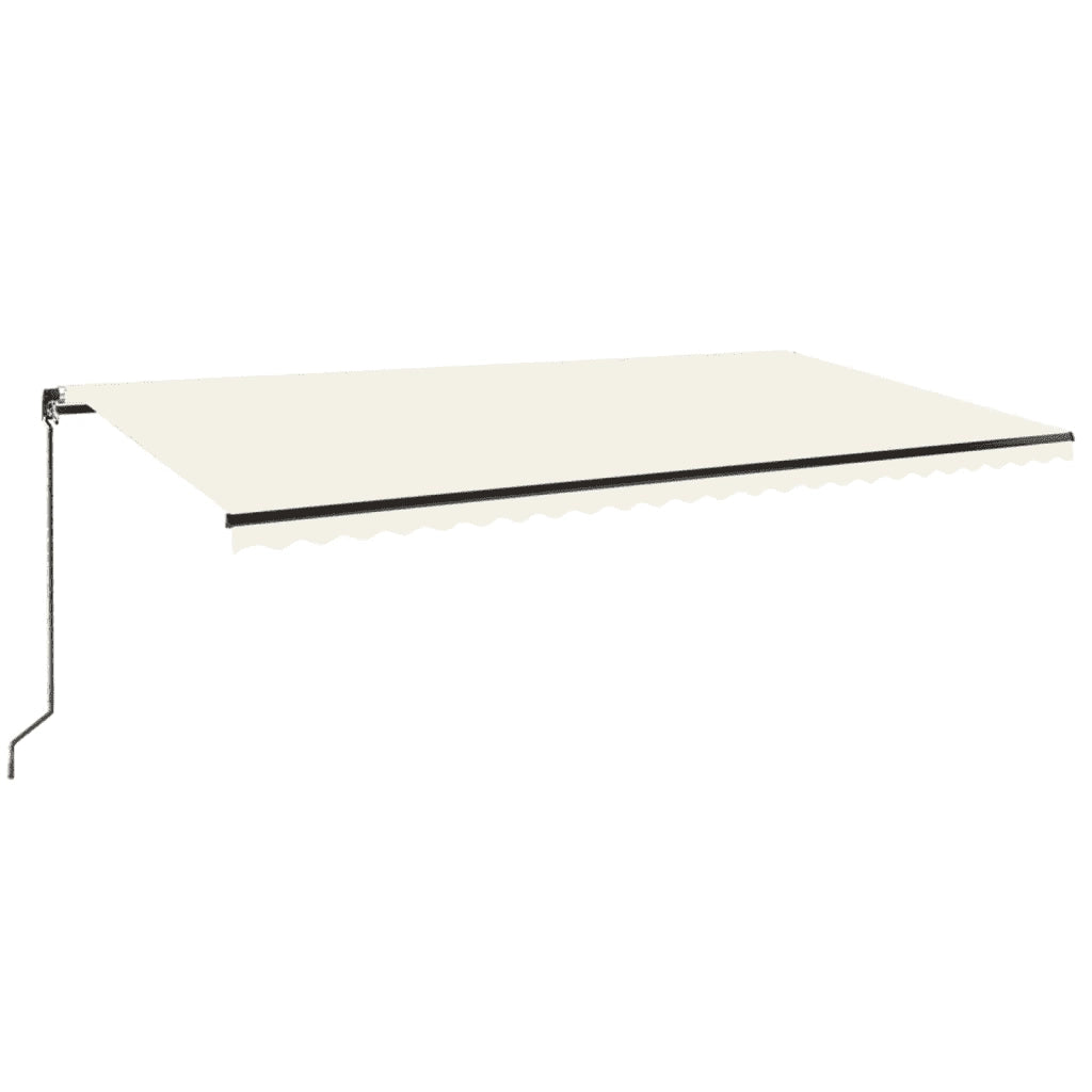 Tenda da Sole Retrattile Manuale con LED 600x350 cm Crema 3069242