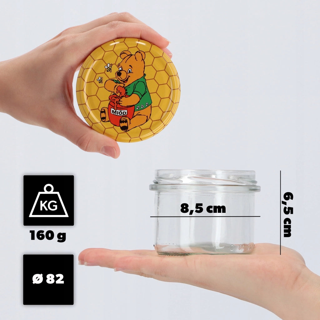 KADAX Tartu vasetti per conserva 235ml 10pz 82mm + coperchi "Miele"