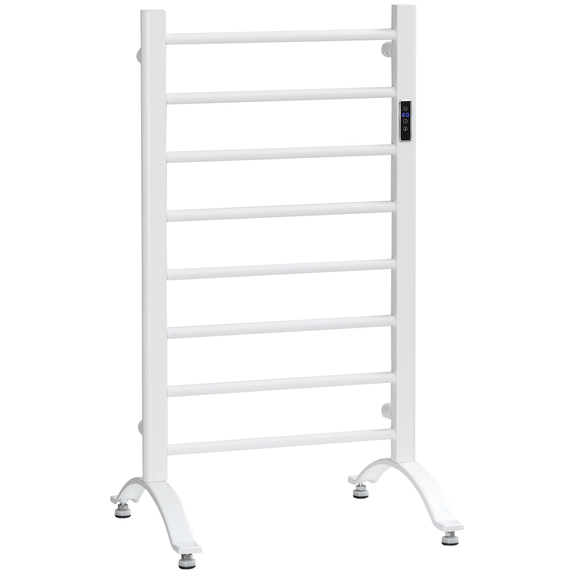 Scaldasalviette Elettrico 8 Barre 50x45x80 cm in Acciaio al Carbonio Bianco