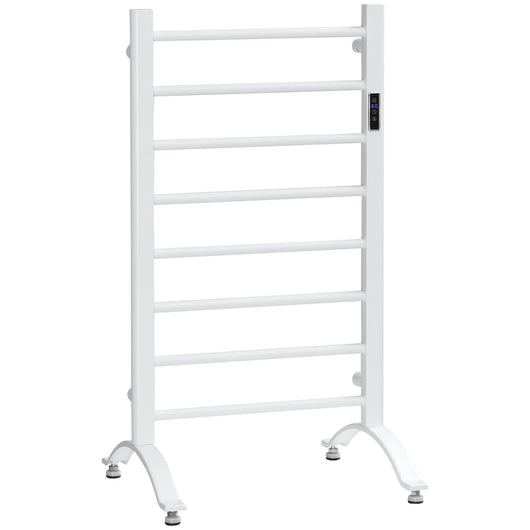 Scaldasalviette Elettrico 8 Barre 50x45x80 cm in Acciaio al Carbonio Bianco