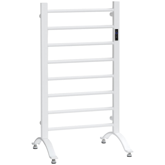 Scaldasalviette Elettrico 8 Barre 50x45x80 cm in Acciaio al Carbonio Bianco