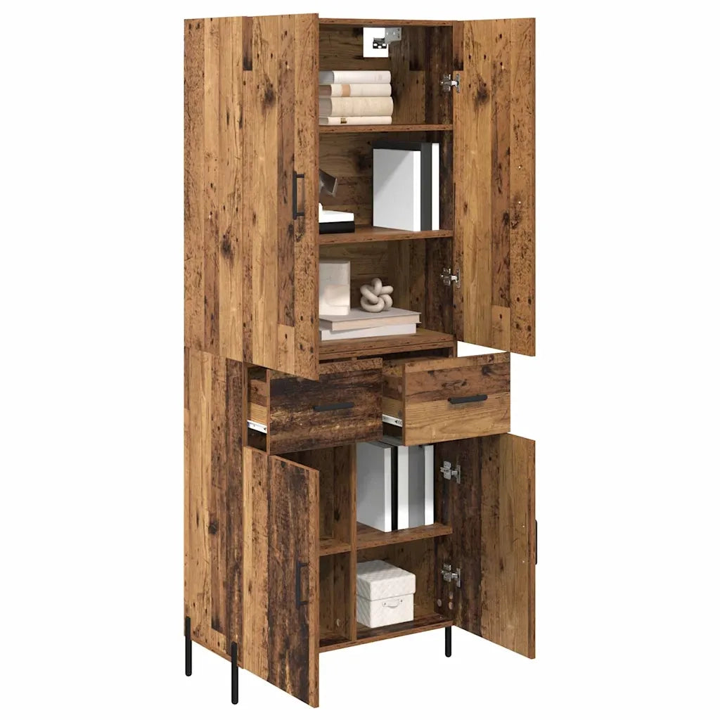 Credenza | Madia | Buffet da pranzo | Armadio da pranzo Legno vecchio 69,5 x 34 x 180 cm Legno multistrato