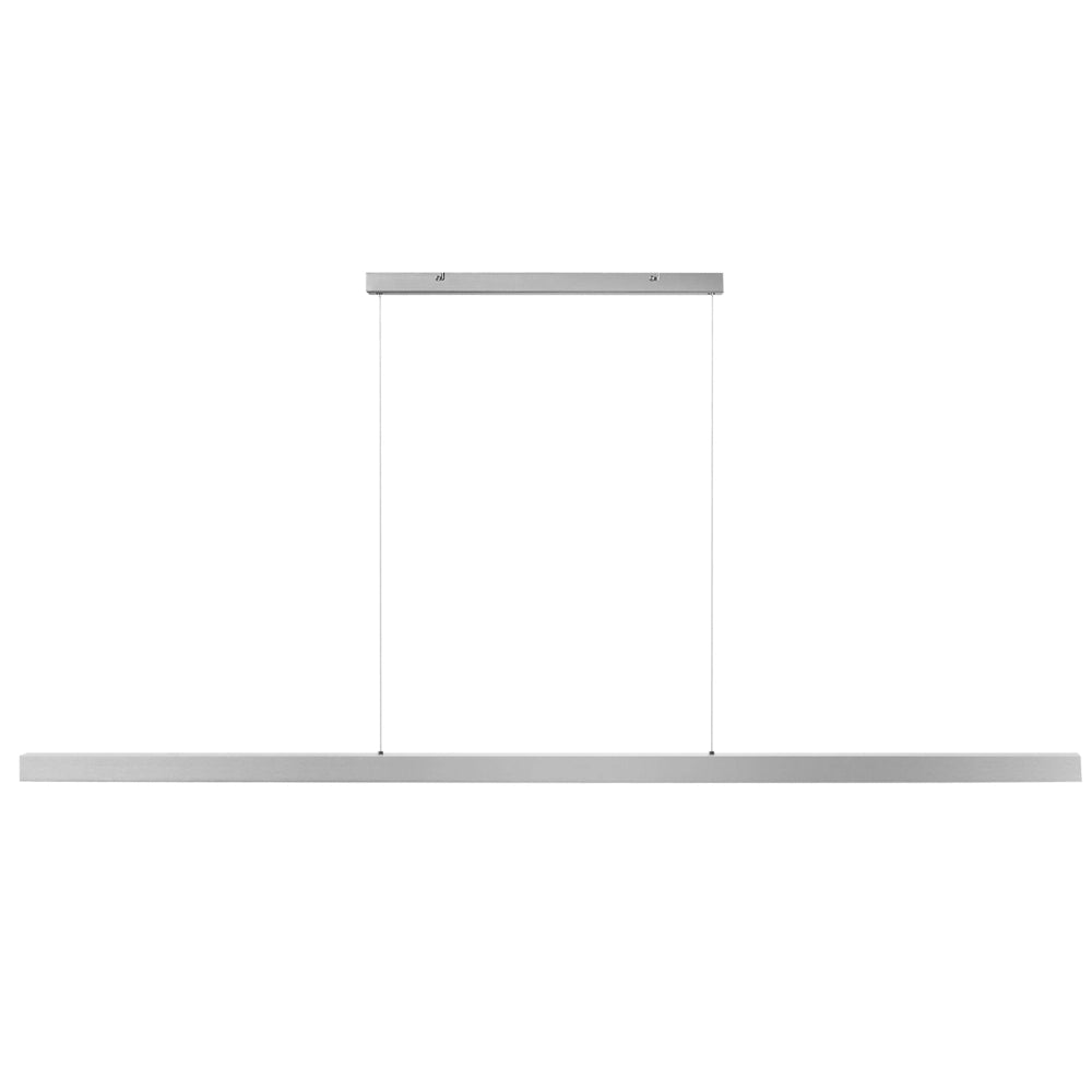 Lampada a sospensione lineare a LED in metallo argento 180 cm stile industriale forma minimalista