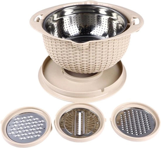 Vergiet con set di miscelazione - set di conservazione alimentare - vergiet per cucina - set di setaccio per pasta e riso - coperchio rimovibile - verdure