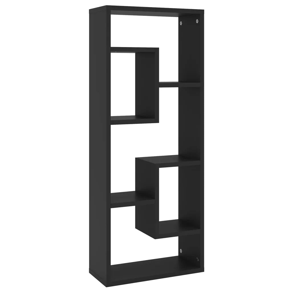 Scaffale a Parete Nero 36x16x90 cm in Legno Multistrato 803012