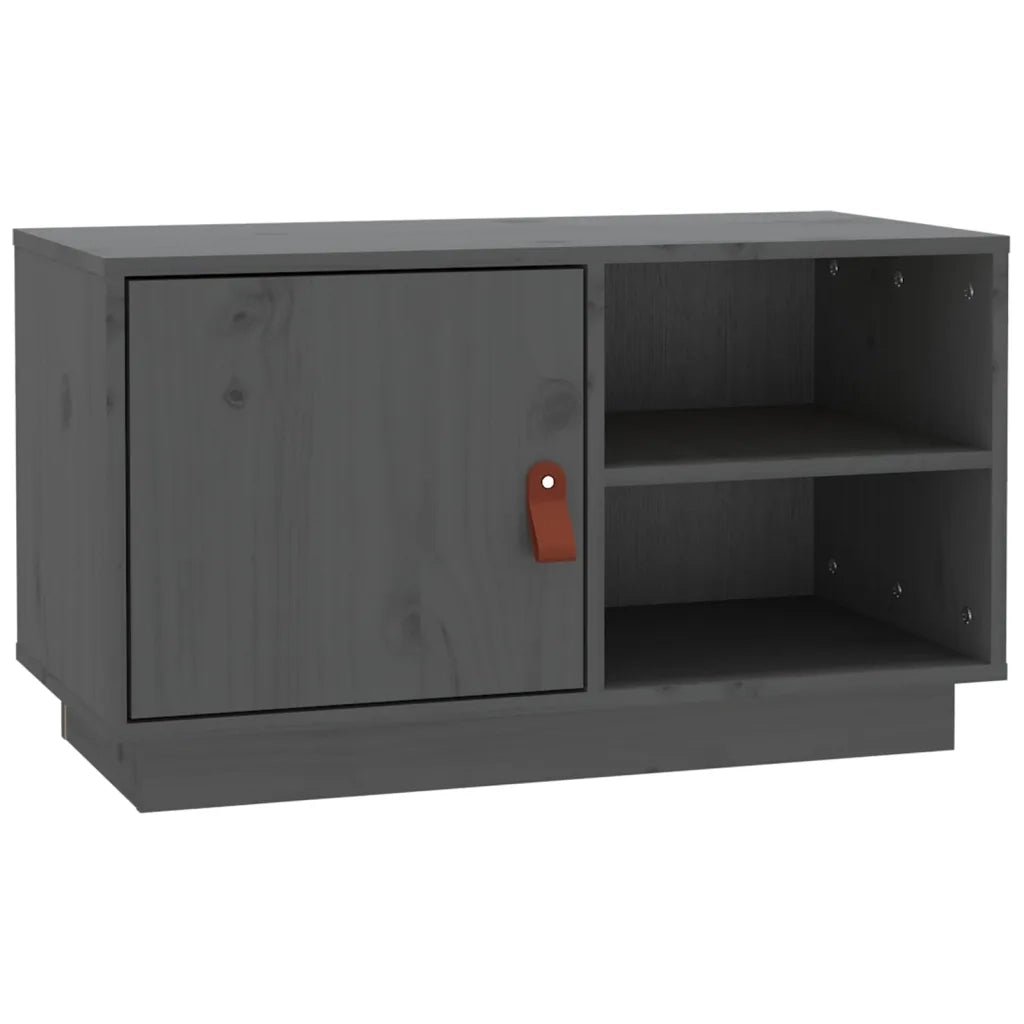 Mobile Porta TV-Mobile per TV-Credenza TV Grigio 70x34x40 cm in Legno Massello di Pino