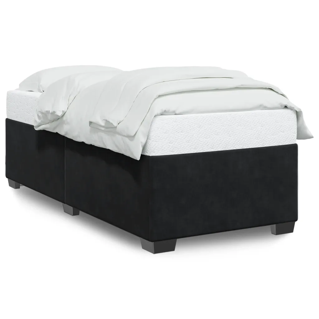 Letto singolo | Letto per adulti | Giroletto Nero 80x200 cm in Velluto